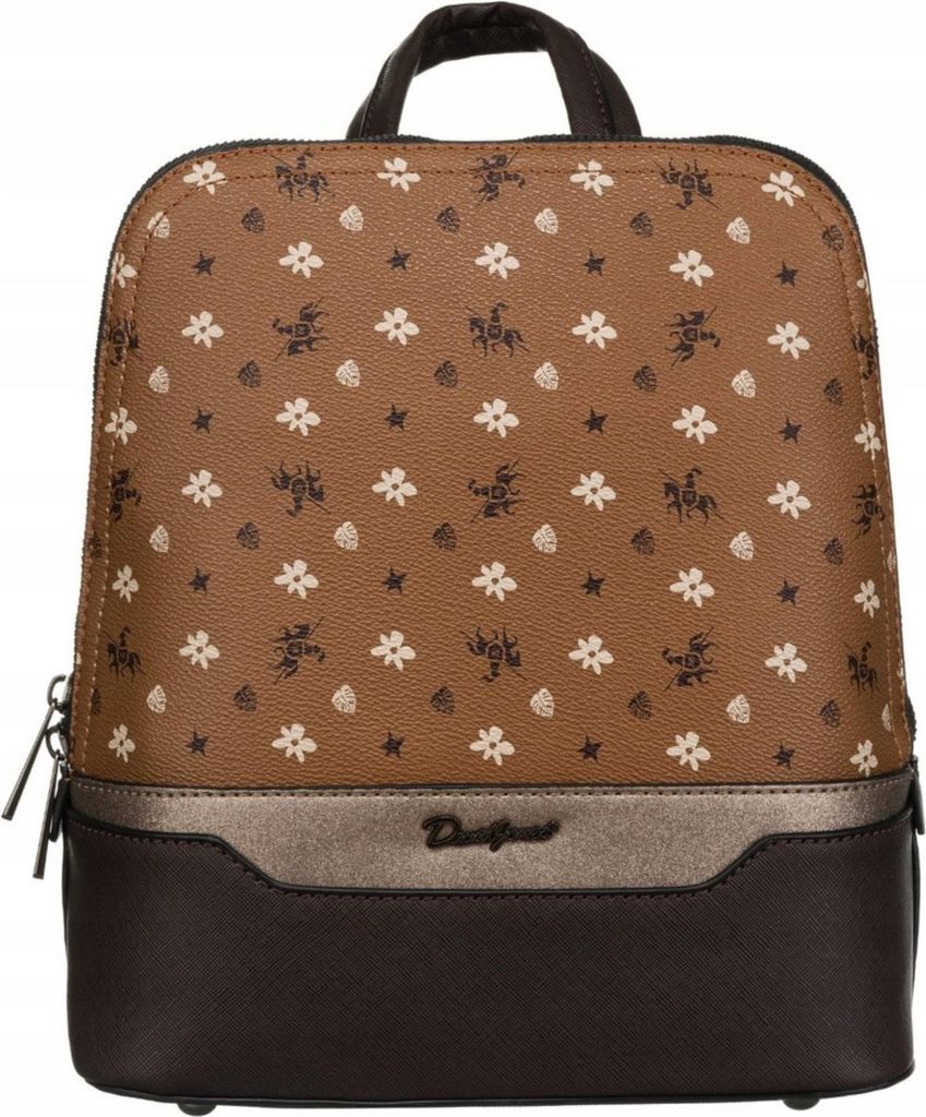 David Jones | Eleganter Damen-Rucksack, aus Ökoleder, Hellbraun, 24x26.5x11.5 cm
