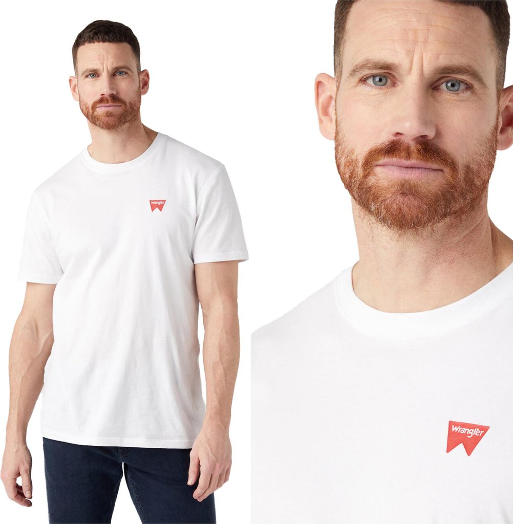 WRANGLER Herren, T-Shirt SIGN OFF TEE, XL, Weiß, sport, tshirt, shirt
