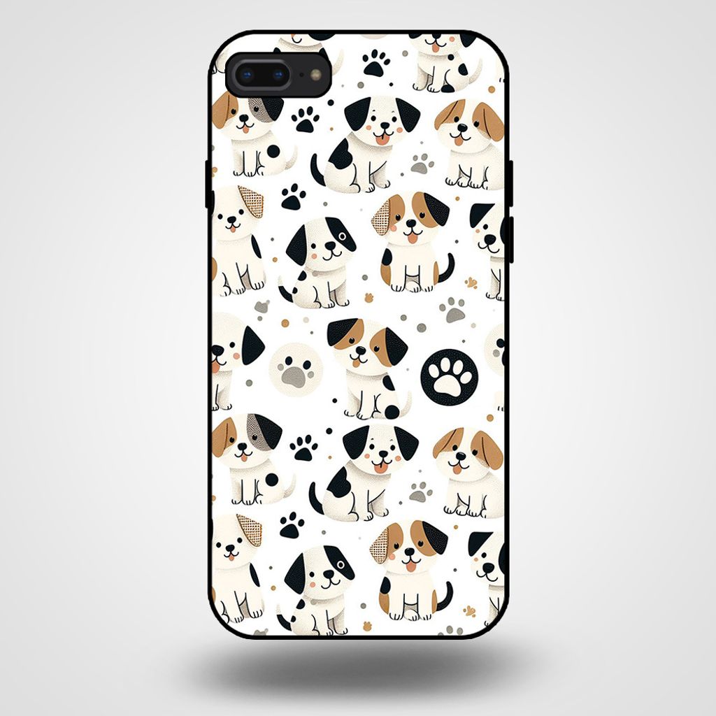 Smartphonica Handytasche für iPhone 7/8 Plus mit Hundedruck - TPU Rückendeckung Fall Hunde Design