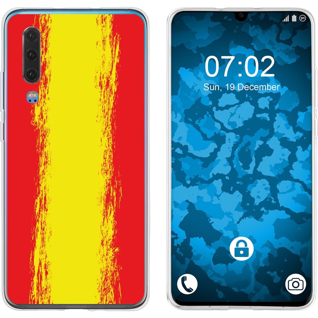 PhoneNatic Case kompatibel mit Huawei P30 Silikon-Hülle WM Spanien M11