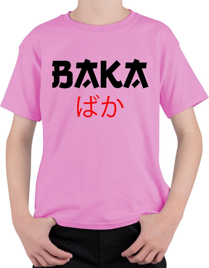 バカ ばか Anime Otaku Japanisch Manga Cosplay Kawaii Humor Geschenk Uni Kinder T-Shirt, Pink, 152