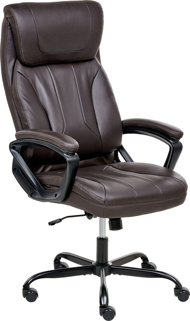 BELIANI Chefsessel Dunkelbraun Kunstleder Gepolstert Höhenverstellung Drehbar Neigungsfunktion Ergonomische Form Bürostuhl Schreibtischstuhl Bür...