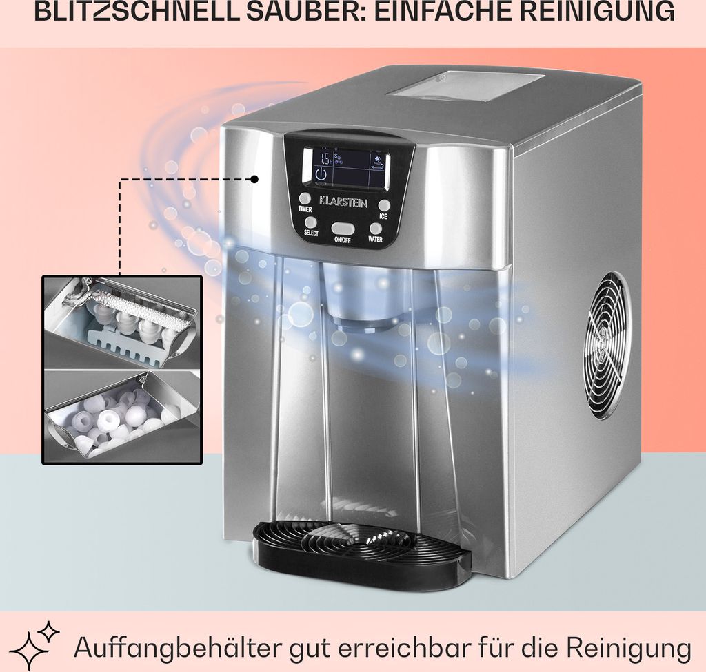 Klarstein Eiswürfelmaschine Klein, 2 L Eiswürfelbereiter & Produktbild 5