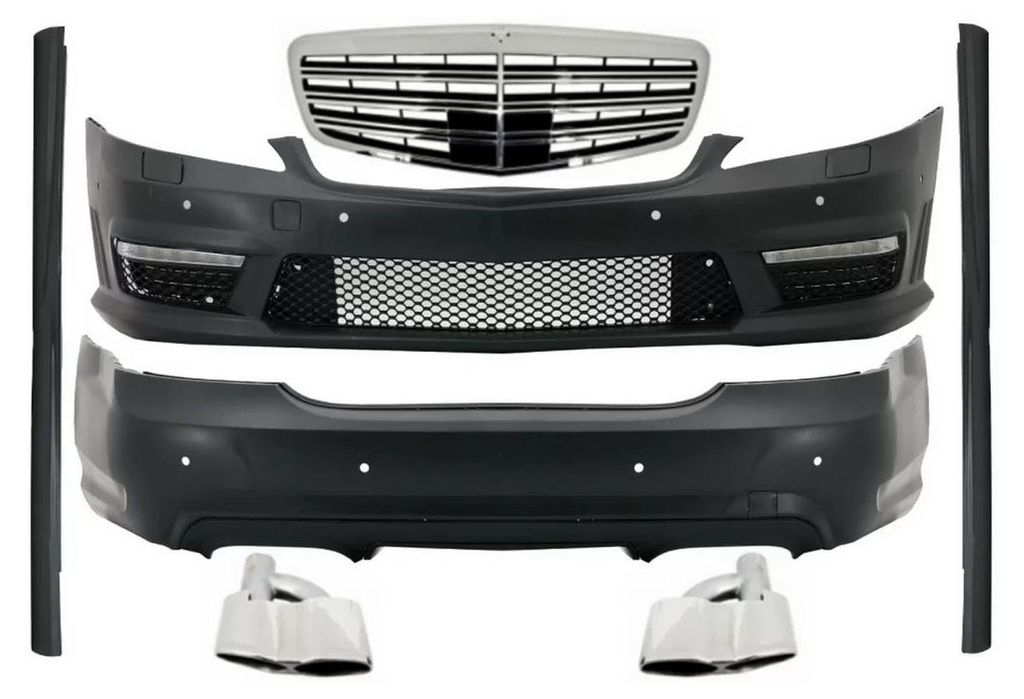 Sada pro Mercedes S W221 LWB 2005-2011 boční mřížky výfuku. Obrázek produktu 