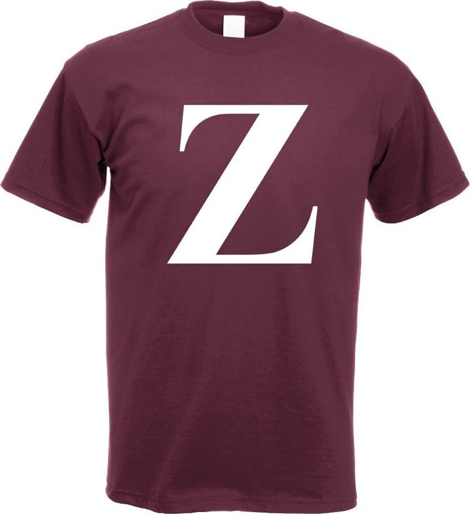 Buchstabe Z - Alphabet T-Shirt Motiv Bedruckt Funshirt Design Print