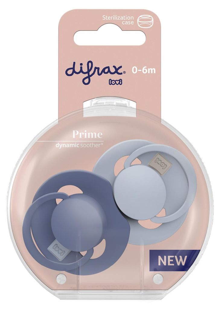 Difrax Lovi Fopspeen 0-6 maand Blue/Baby Blue (2 stuk) Productafbeelding 