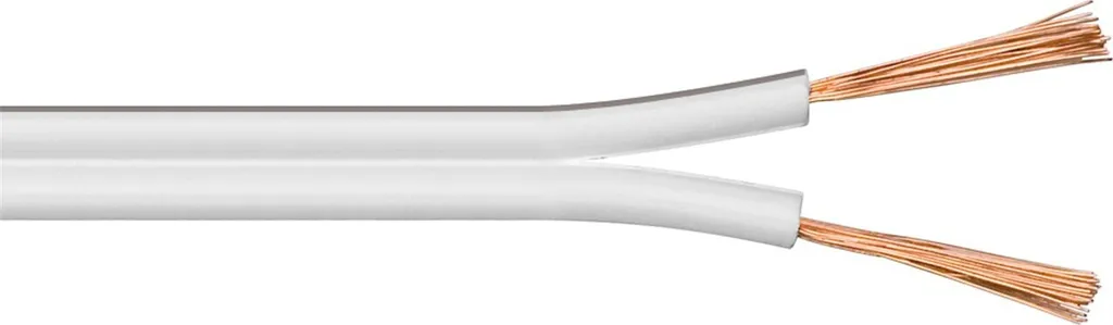Goobay 15116 Cavo per altoparlanti bianco CU, 25 m - rotolo da 25 m, sezione 2 x 2,5 mm²