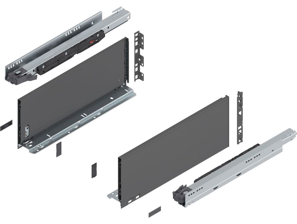Blum Legrabox pure H C Schubladenschienen Set | 1 Paar, 70kg 450mm | Tip On Vollauszug, oriongrau