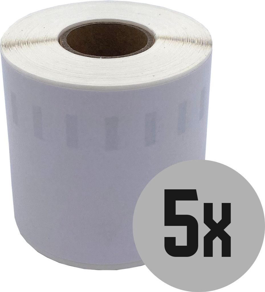 DULA Labels - Kompatibel mit Dymo 99019 / S0722480 Labels - Weiß - Breite Ordnerrückenetiketten - 5 Rollen - 59 x 190 mm - 110 Etiketten pro Rolle
