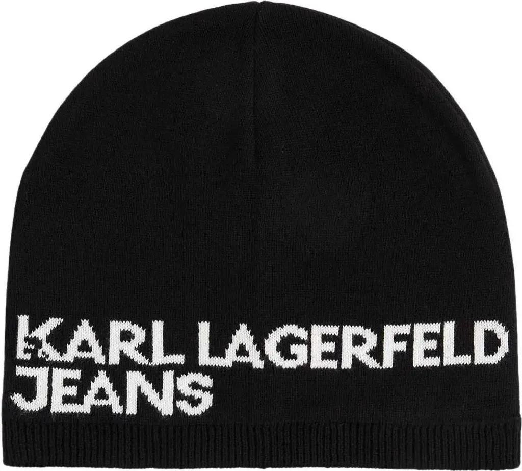 Bonnet noir Karl Lagerfeld Jeans KLJ idéal pour le style urbain quotidien