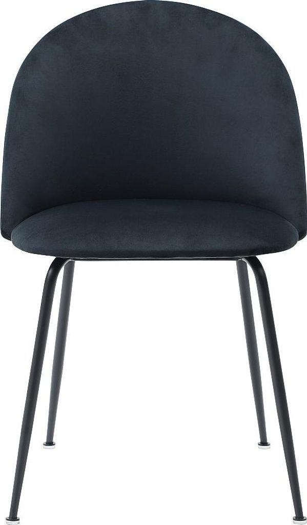 Set mit 2 Stühlen aus Velours und Edelstahl - Schwarz - MELBOURNE