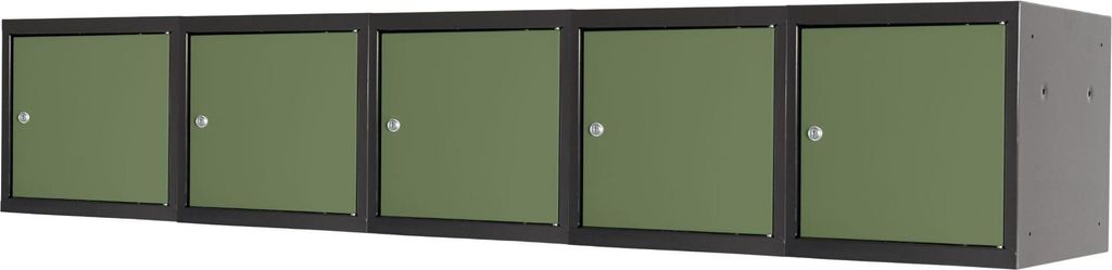 Mega Deal | 5x Schließfachwürfel Blocky mit Zylinderschloss + 2 Schlüssel | HxBxT 40x40x40cm | Anthrazit/Resedagrün