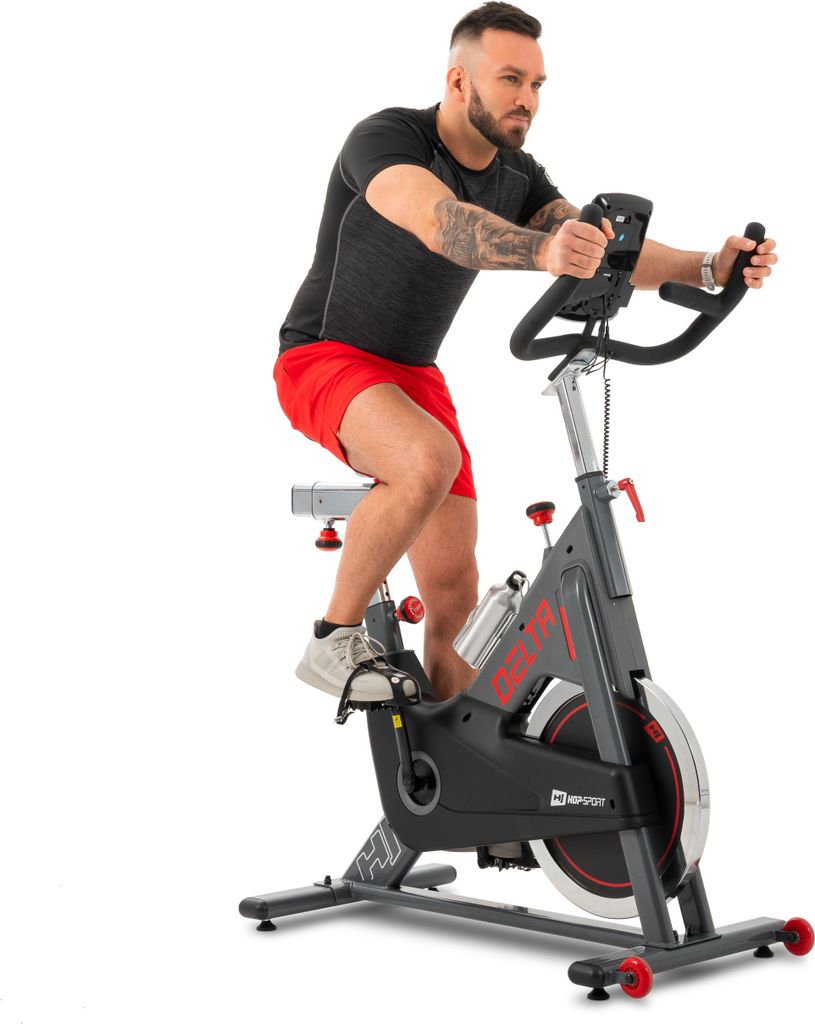 Hop-Sport Indoor Cycling Bike Fahrrad HS-065IC - Speedbike mit LCD-Display und 20 KG Schwungrad - bis 150kg