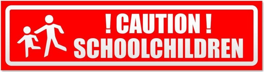 Kiwistar Caution schoolchildren invertiert Magnetschild Schild magnetisch - 20cm Rot - Magnetfolie für Auto PKW Kfz