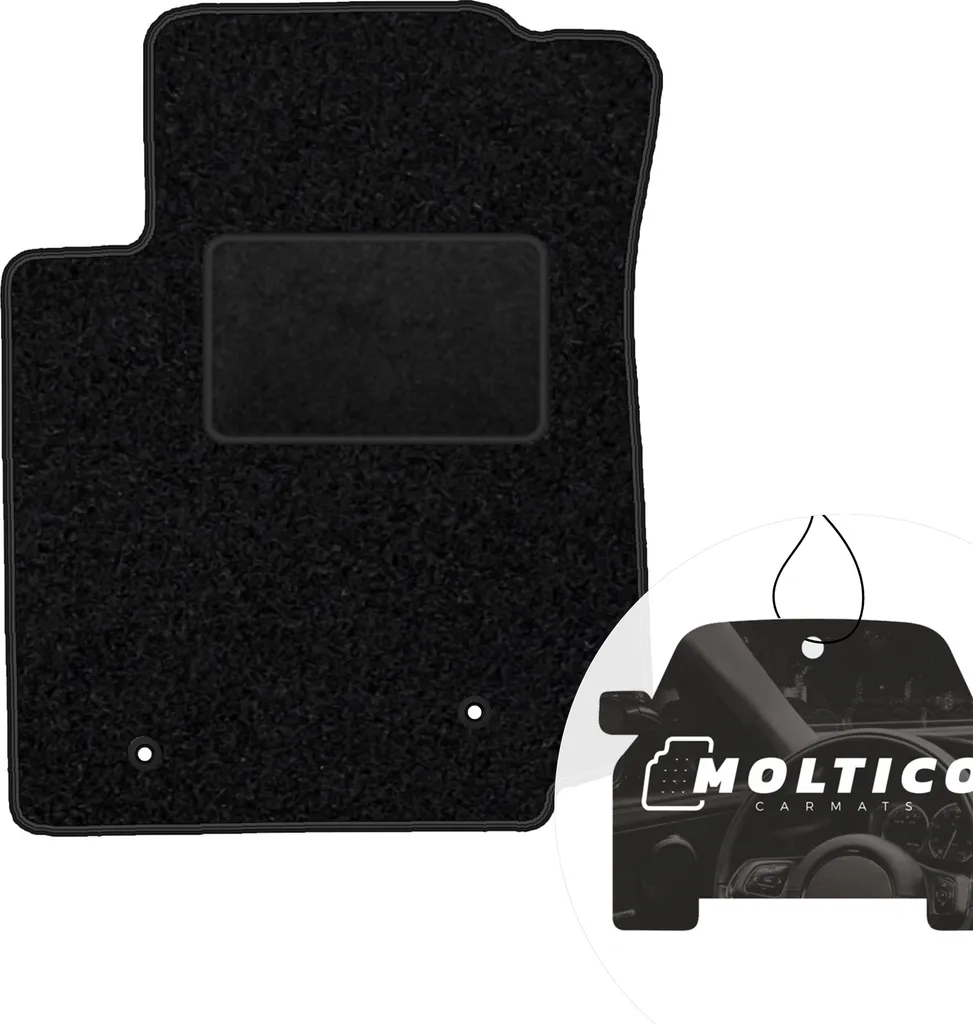 moto-MOLTICO tappetino conducente auto velours lato conducente tappetini auto nero tappetino conducente 1 pezzo adatto per Peugeot 108 2014-2021