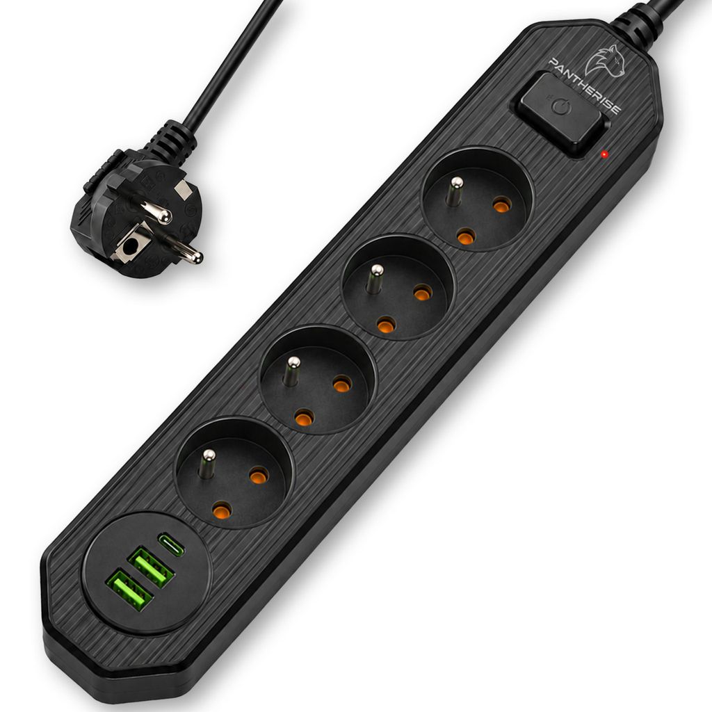 PANTHERISE LINE 421 Steckdosenleiste 7in1 4×250V 2×USB Produktbild 