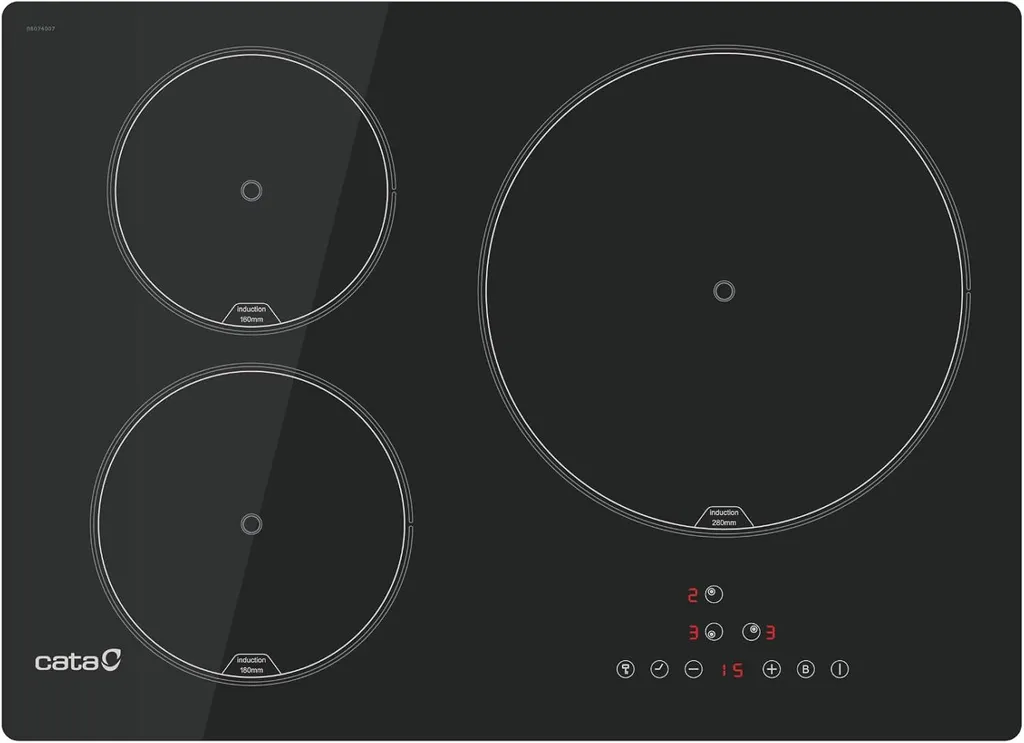 CATA IB 5003 BK Table de cuisson induction 3 zones noir encastrable 60 cm