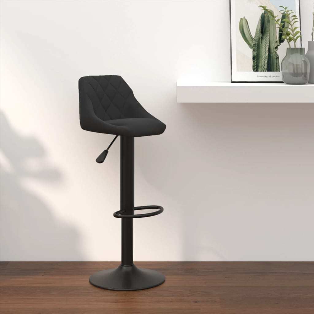 The Living Store Barhocker Schwarz Samt