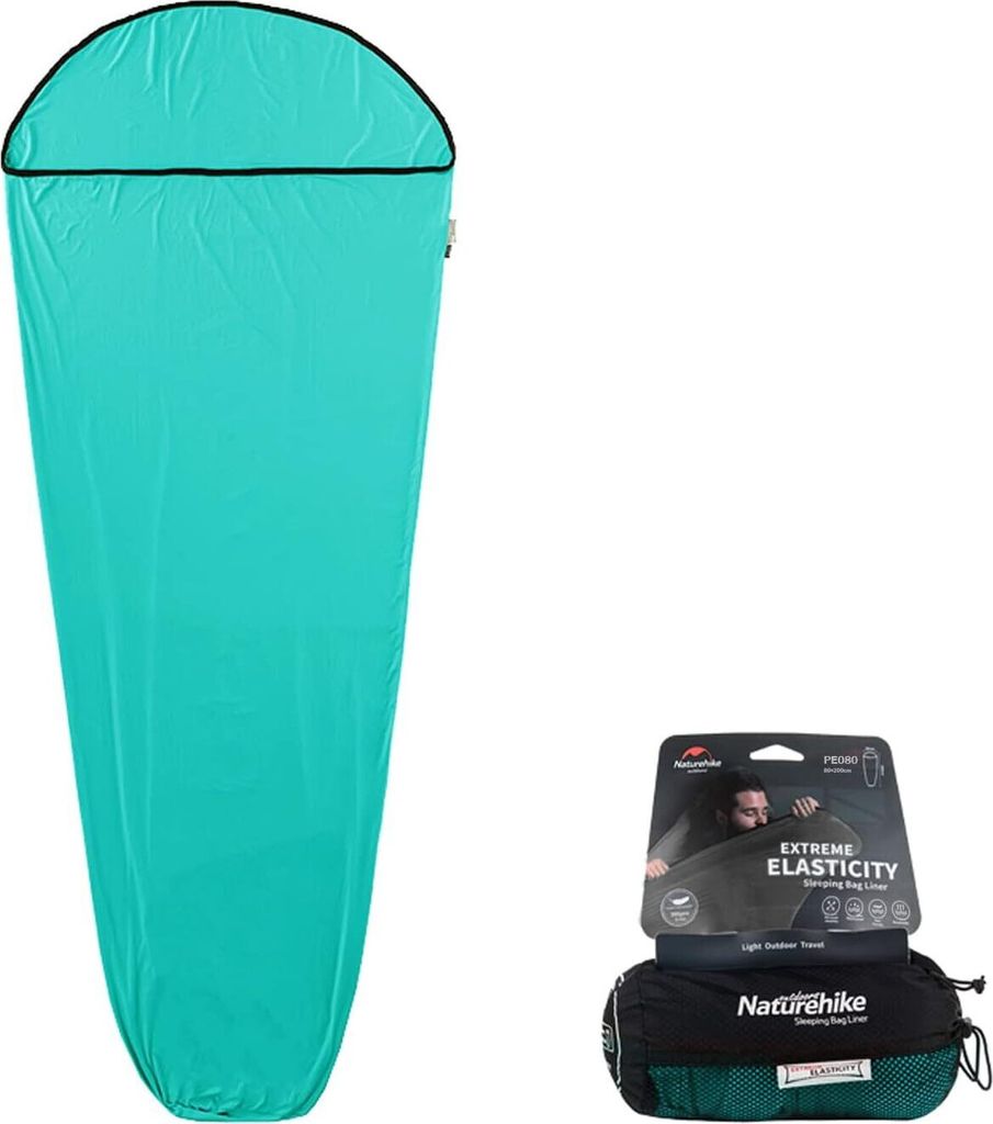 Naturehike Hochelastischer Schlafsack Liner | Pfauenblau | Rechteckige Form | Alle Jahreszeiten | Seidig glatter Komfort, Atmungsaktiv