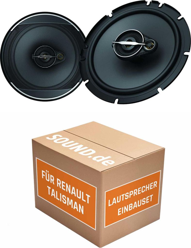 Lautsprecher Boxen Einbaupaket Front Pioneer TS-A1671F passend für Renault Talisman | 2x Tief-Mitteltöner mit integriertem Hochtöner 320W MAX