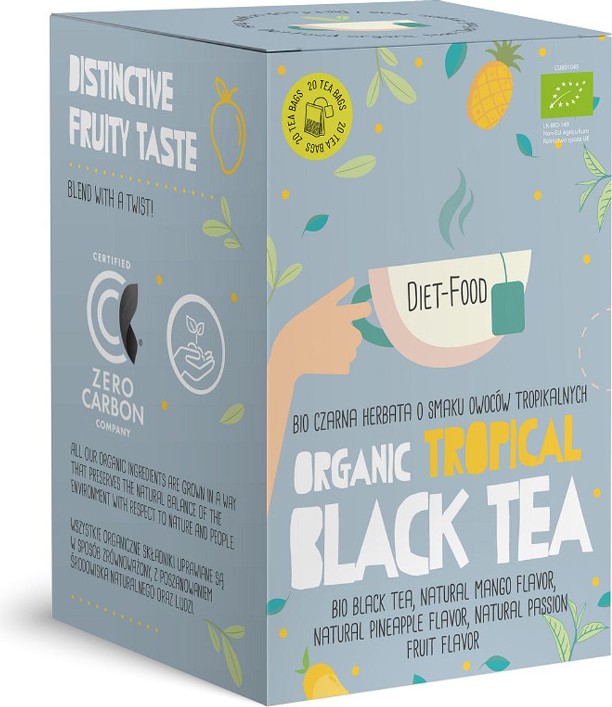 SCHWARZER TEE MIT TROPISCHEM FRUCHTGESCHMACK (TROPICAL BLACK) (20 x 2 g) 40 g - DIÄT-NAHRUNG