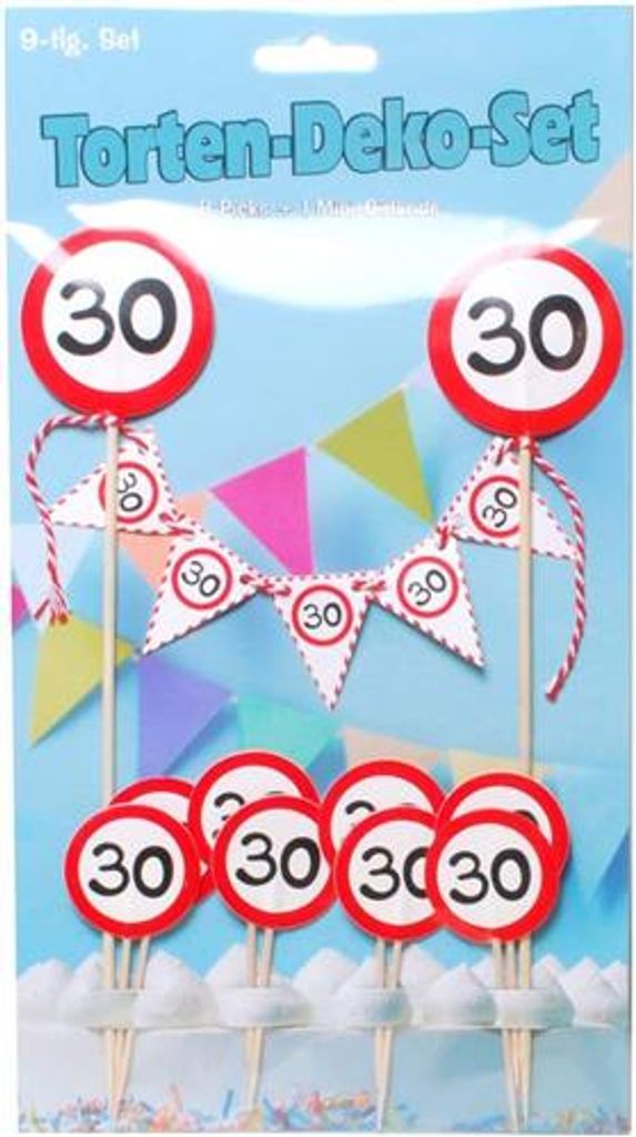 Torten-Deko-Set "30", 9-tlg