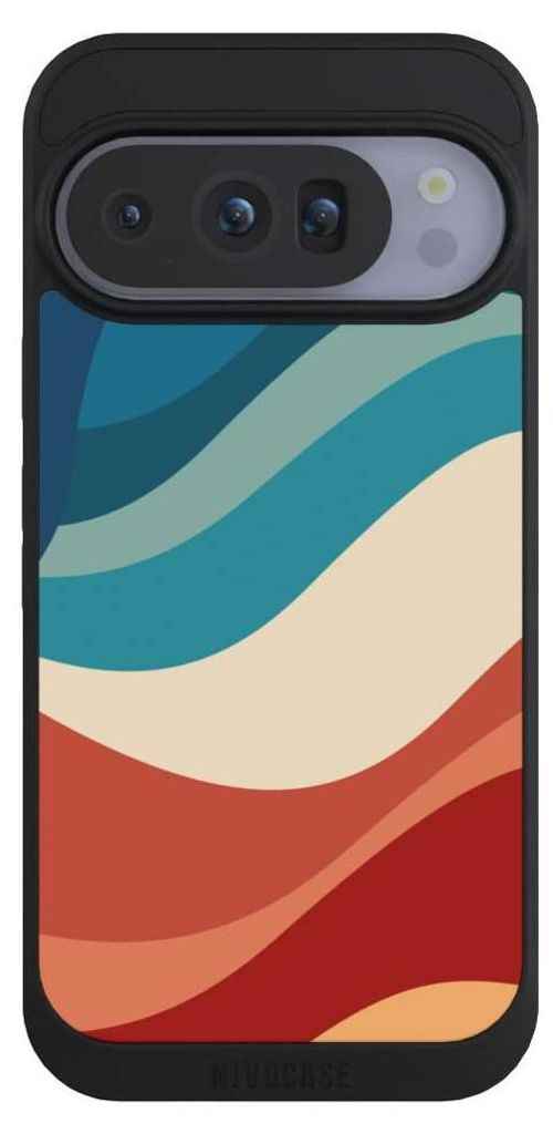 NIVOCASE Handyhülle für Google Pixel 10 Pro Hülle NIVOpure Case Schwarz Farbe Farbverlauf Welle