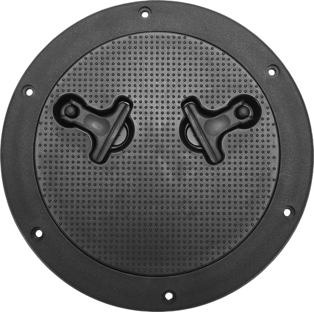 Plaque d'inspection ronde pour pont de bateau et camping-car noire