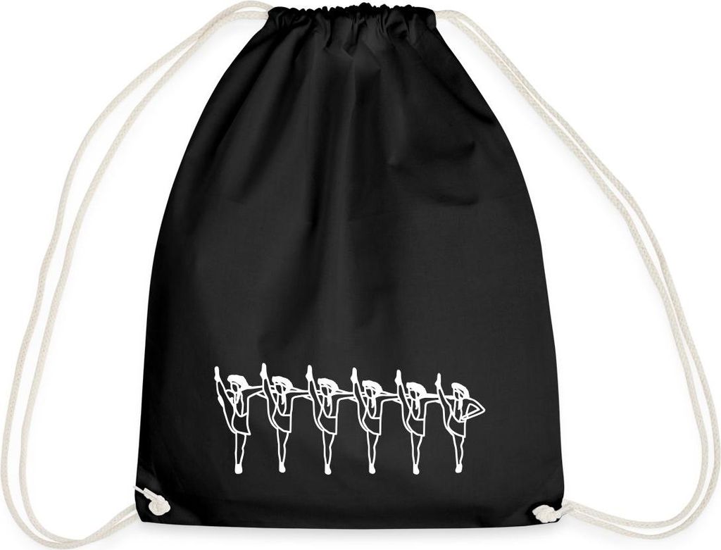Spreadshirt Tanzmariechen Beinreihe Gardetanz Turnbeutel, One size, Schwarz