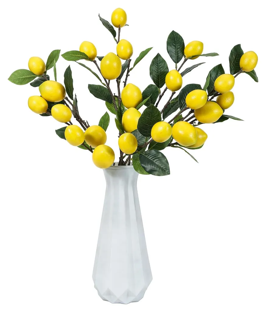 Branches de citron artificielles 66 cm avec feuilles vertes réalistes
