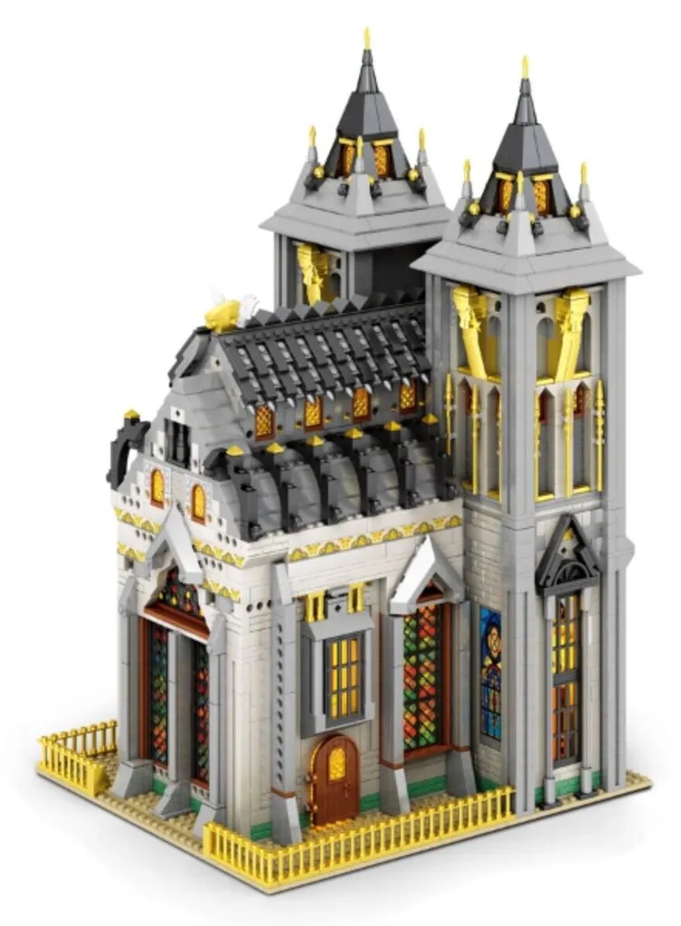 Église Médiévale 3468 Briques : Kit Complet avec Manuel de Montage Inclus