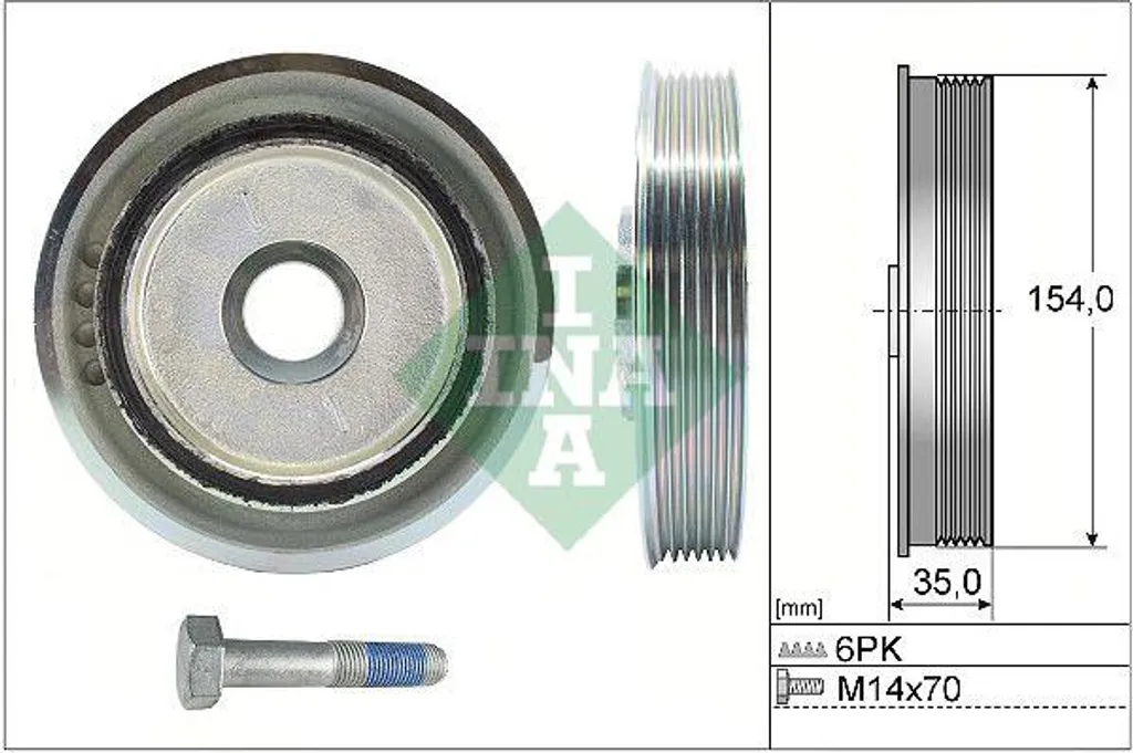 Kit poulie de vilebrequin OE 0515 INA pour Freelander et Outlander