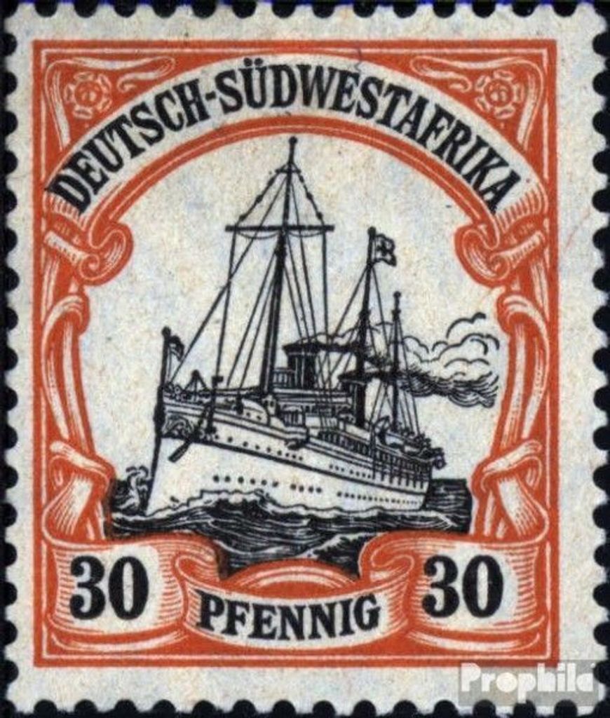 Briefmarken Deutsch-Südwestafrika 1913 Mi 28x mit Falz Schiff Kaiseryacht Hohenzollern
