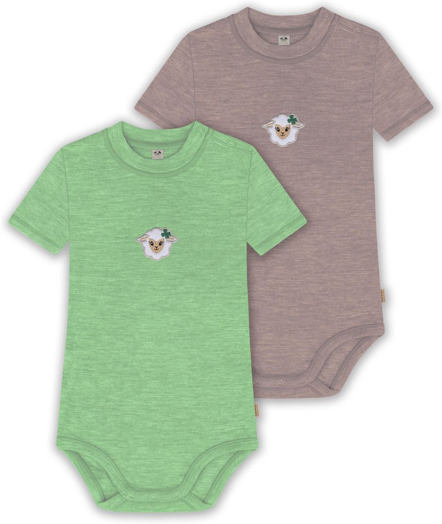 normani 2er Set Baby Kurzarmbody aus Wolle