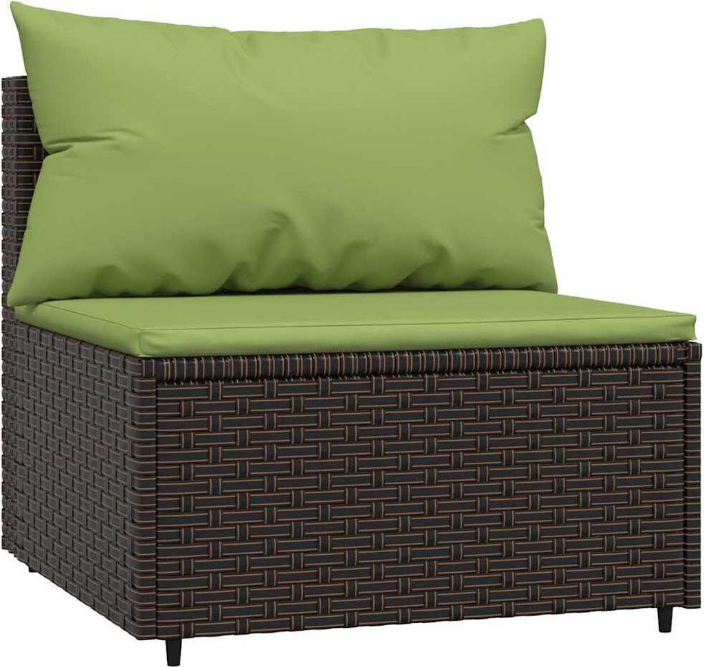 vidaXL Záhradné centrum Pohovka s vankúšom Brown Poly Obrázok produktu 
