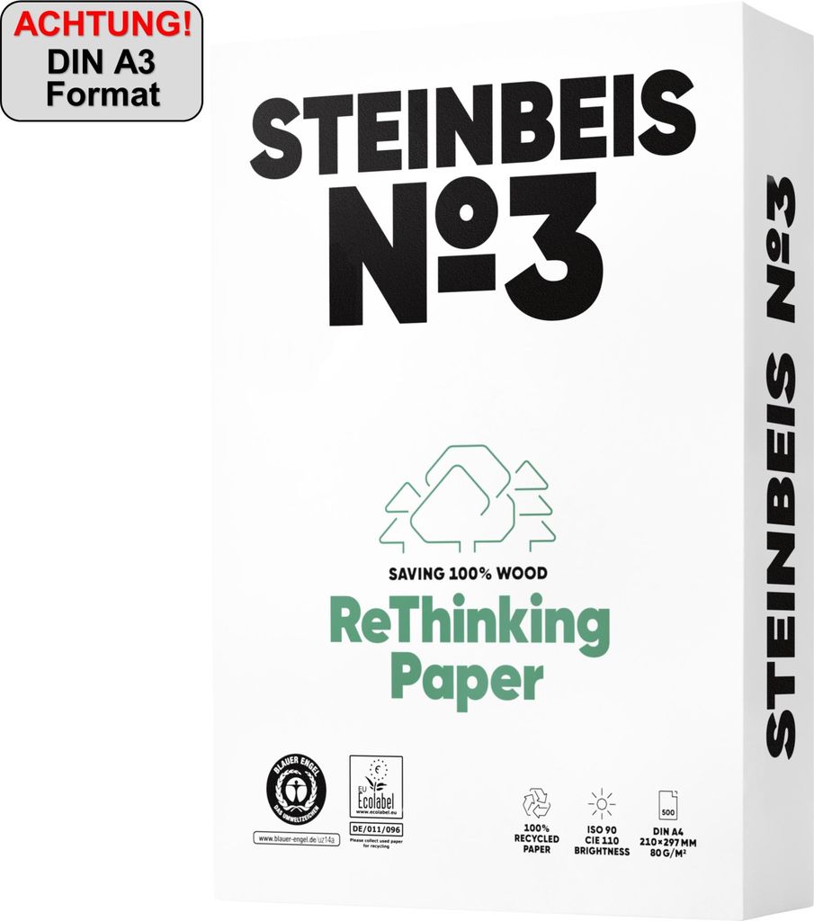 Kopírovací papier Steinbeis č. 3 ISO 90 K1601666080B A3 500 Obrázok produktu 