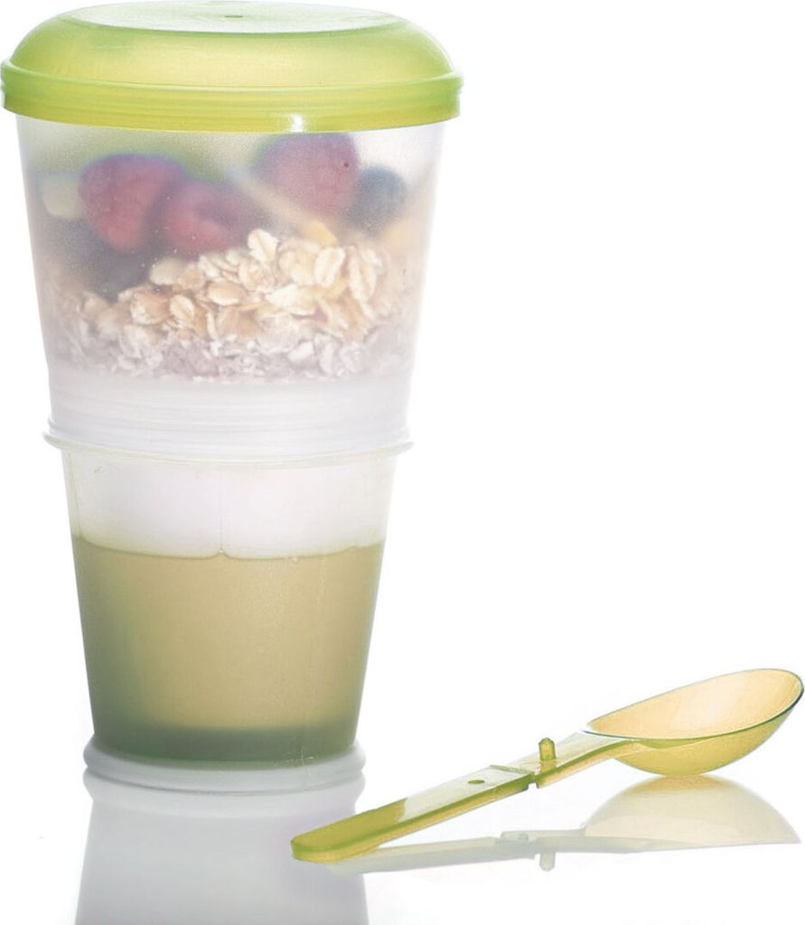 Müsli 2 Go cup s chladeným mliekom - zelené Obrázok produktu 