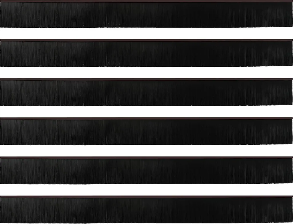 Set 6 Guarnizioni Sottoporta Design vidaXL Marrone Alluminio 100cm