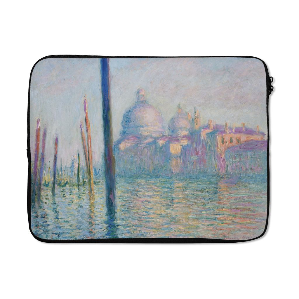 MuchoWow Laptop Hülle 17 Zoll Laptoptasche Der Canal Grande, Venedig - Gemälde von Claude Monet - Zipper - Schutzabdeckung