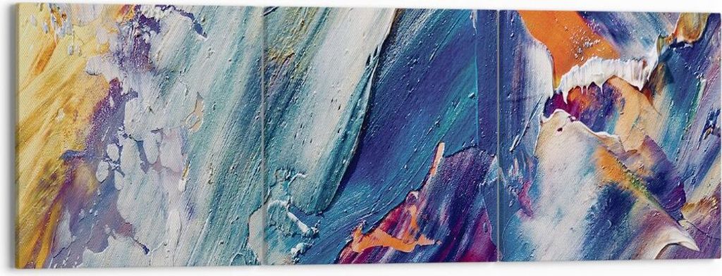 Bild auf Leinwand - Leinwandbild - 3 Teile - Die Farben Farbe Abstraktion - 150x50cm - Wand Bild - Wanddeko - Wandbilder - Leinwanddruck - Bilder -...