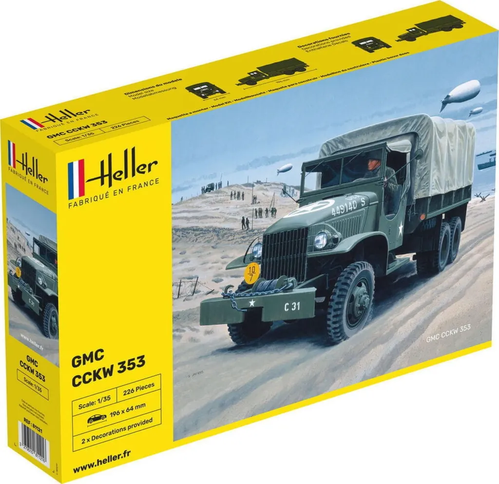Maquette Camion Militaire GMC Heller 1/35 pour Diorama Seconde Guerre