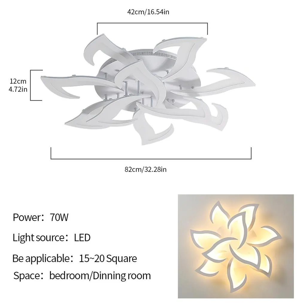 Plafonnier Fleur LED à intensité variable et gradation à distance - 45W - 2