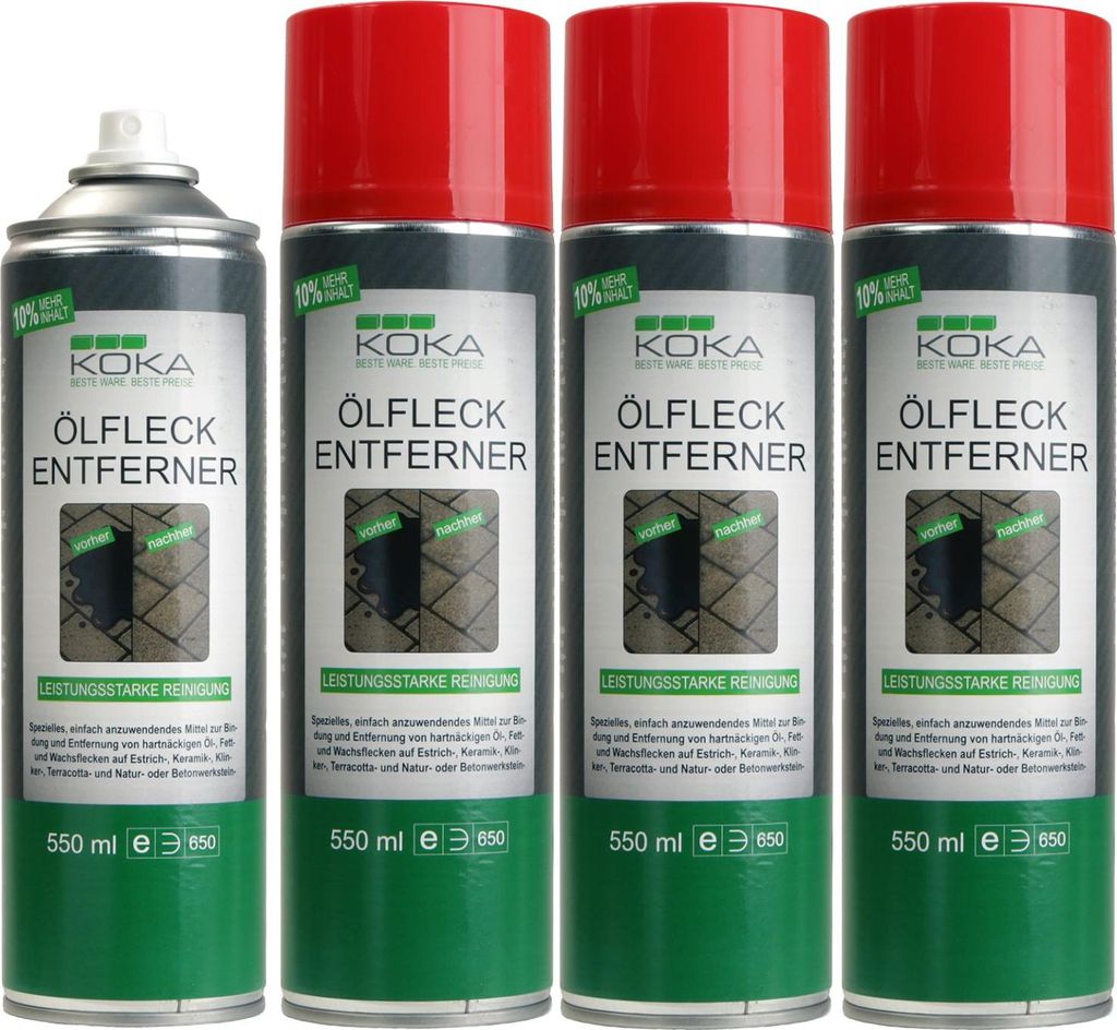 4x KOKA Ölfleck-Entferner Spray Öl Fleckentferner Bindemittel Ölfleckentferner