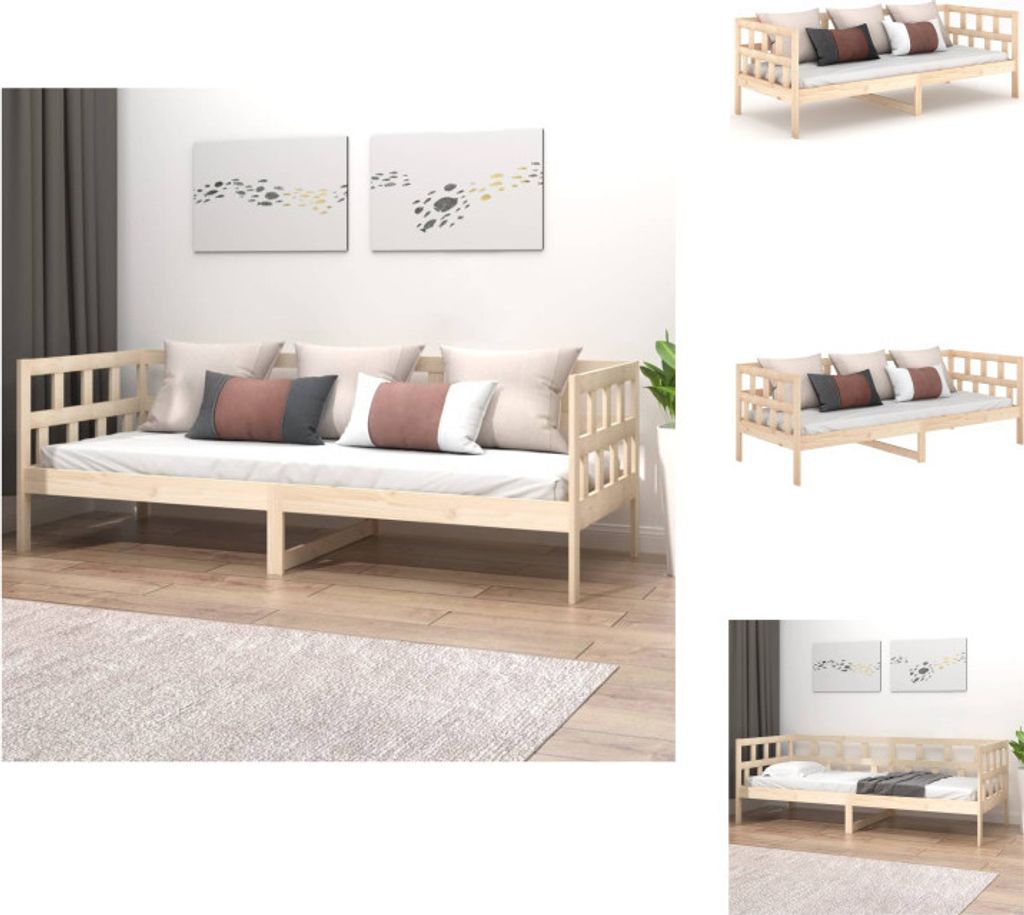 vidaXL Tagesbett Massivholz Kiefer 90x200 cm - Betten & Bettgestelle