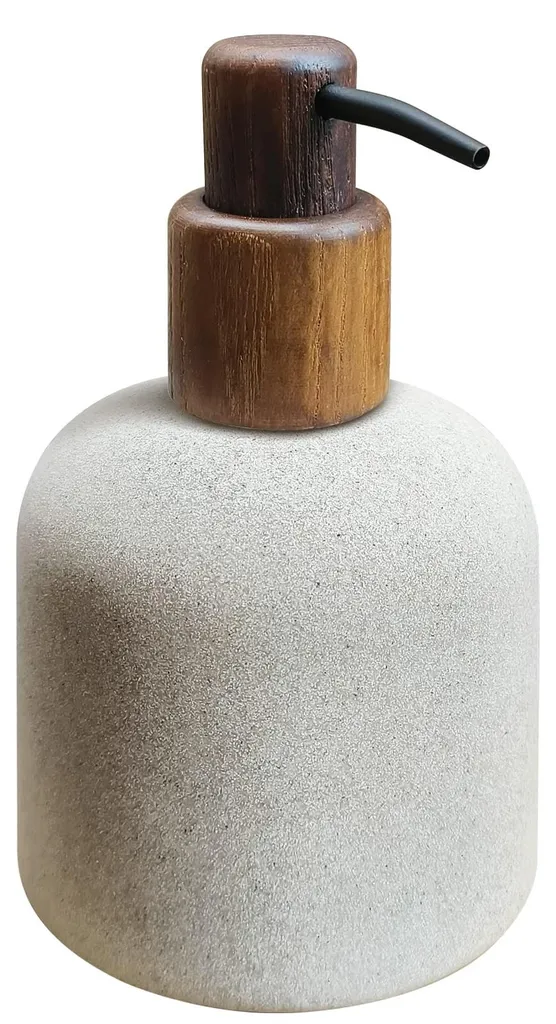 Distributeur de savon 250ml en résine japonaise et pompe bois naturel