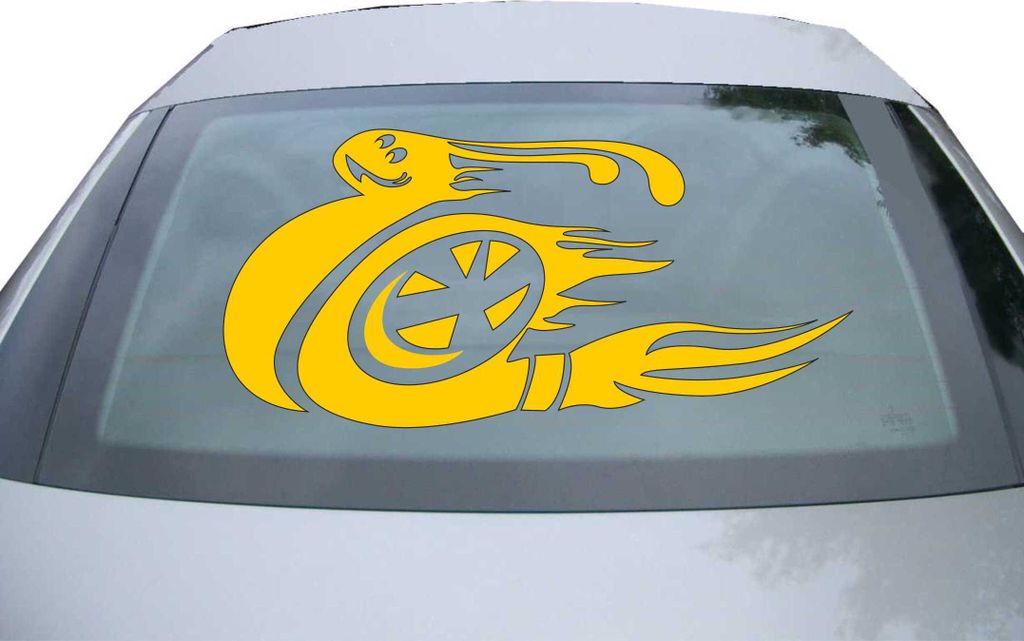 Indigos UG - Aufkleber Heckscheibe & Motorklappe DE7012 - gold - 600x284 mm - Turboschnecke - schnelles Rennen - Racing - Auto Scheiben Fenster Hec...