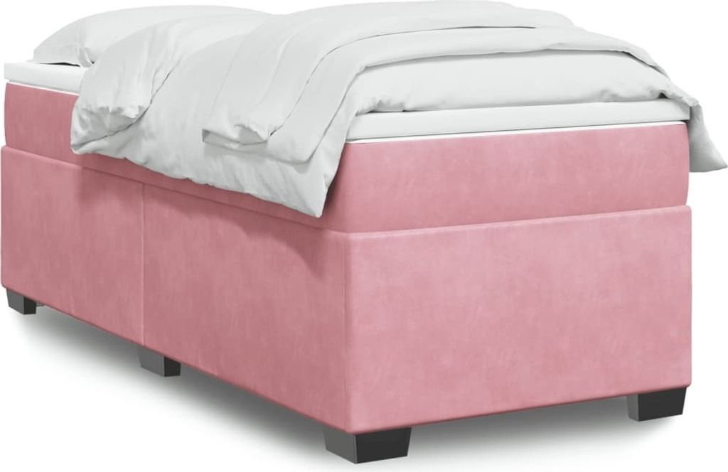 Maison Exclusive - Boxspringbett mit Matratze Rosa 100x200 cm Samt