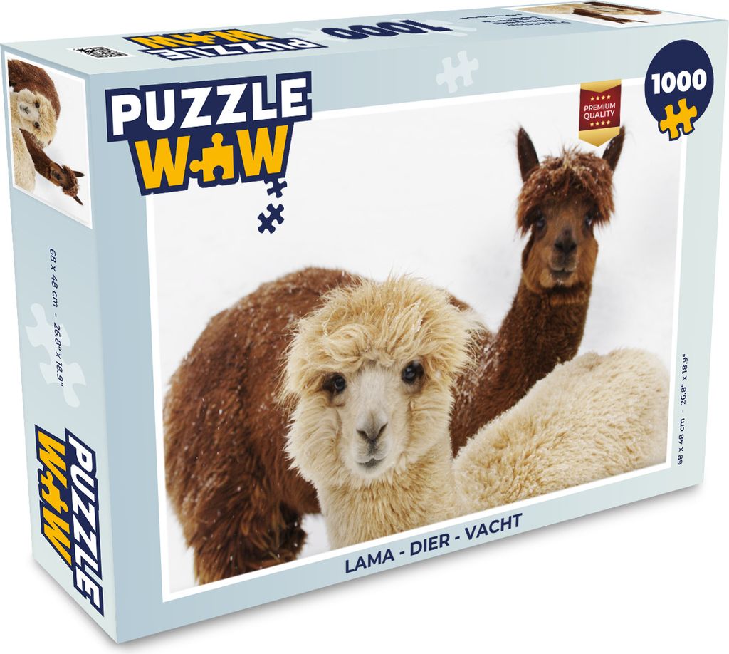 MuchoWow Puzzle 1000 Teile Lama - Tier - Mantel - Erwachsene - Rätsel