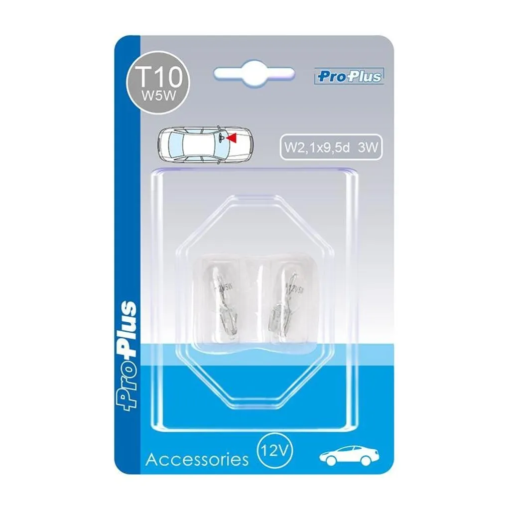 2x Lampadina T10 W5W 12V 5W Blister W2.1x9.5d - Ricambio Auto Originale