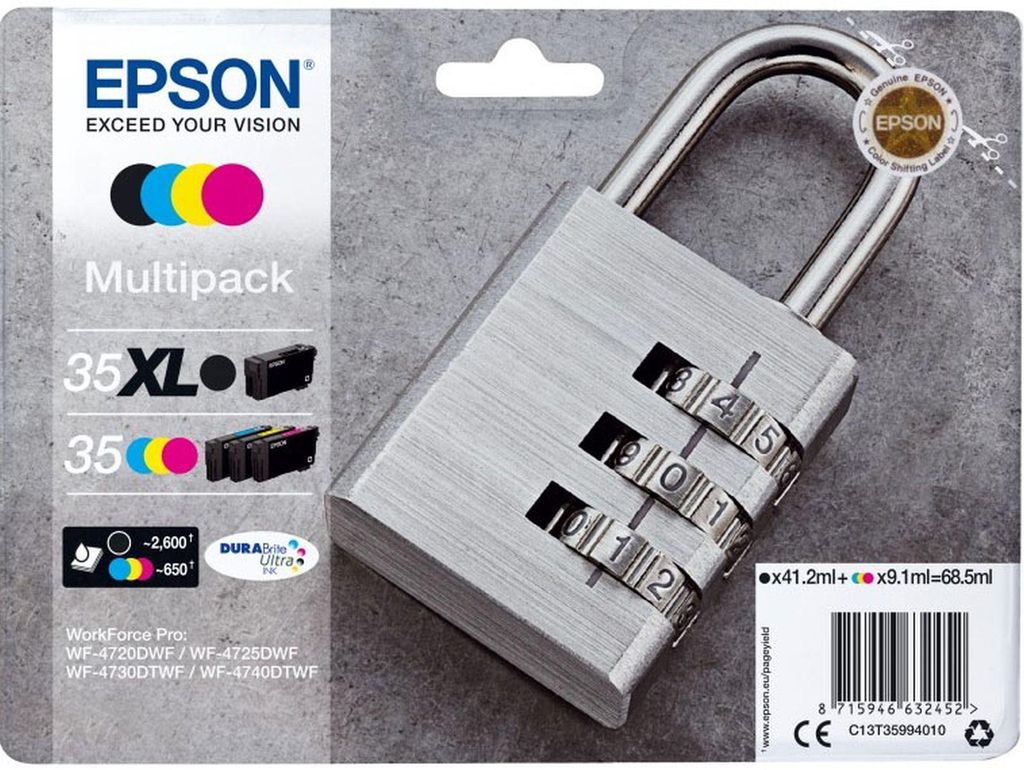 Epson Padlock Multipack 4-colours 35 XL Black/Std. CMY Produktbild 